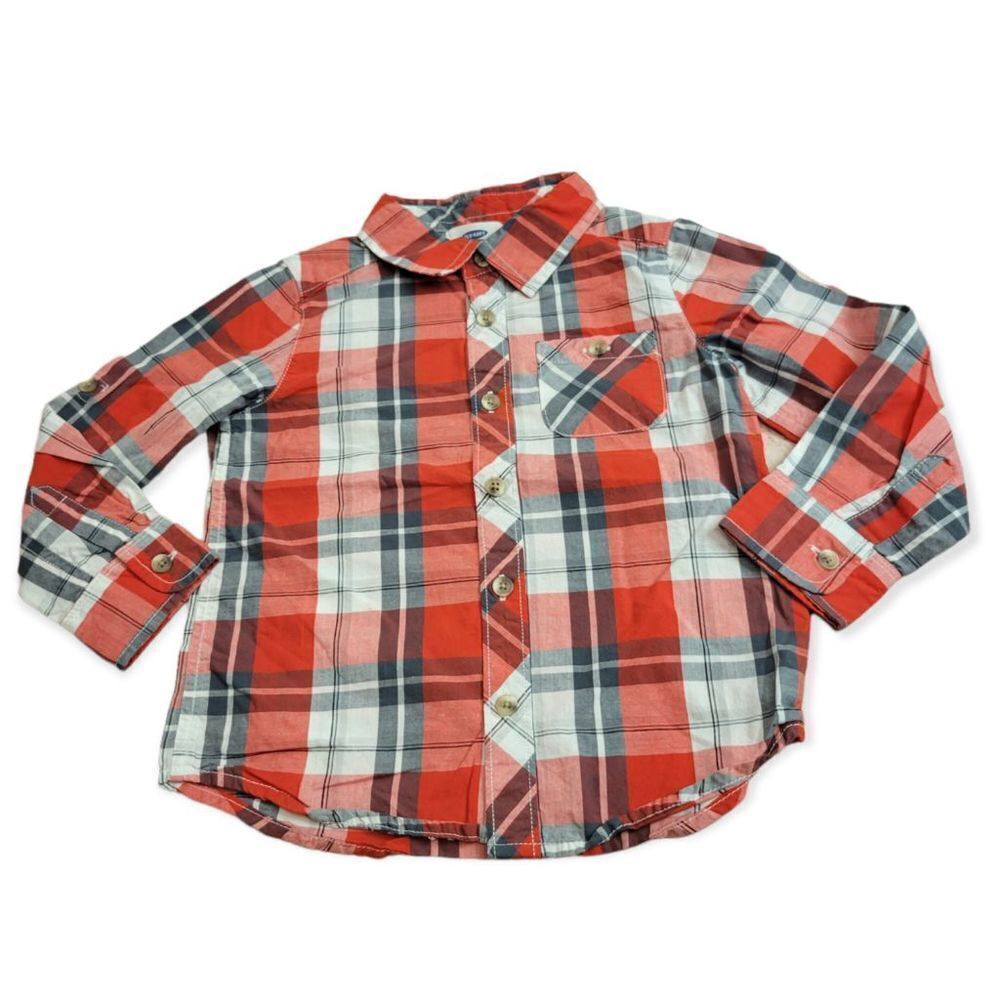 Old Navy plaid button-down shirt 4T